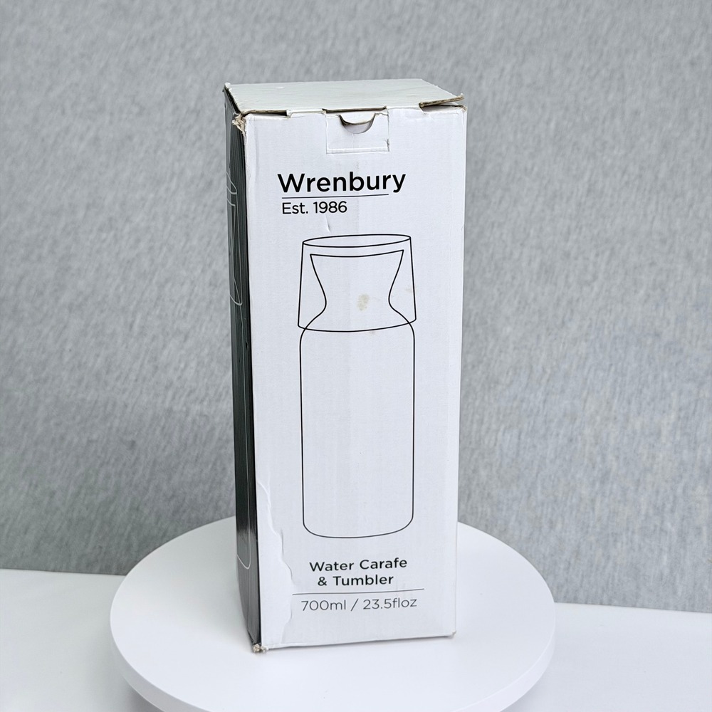 Wrenbury Glass Water Carafe and Tumbler Set 700ml 23.5floz Bedside Nightstand